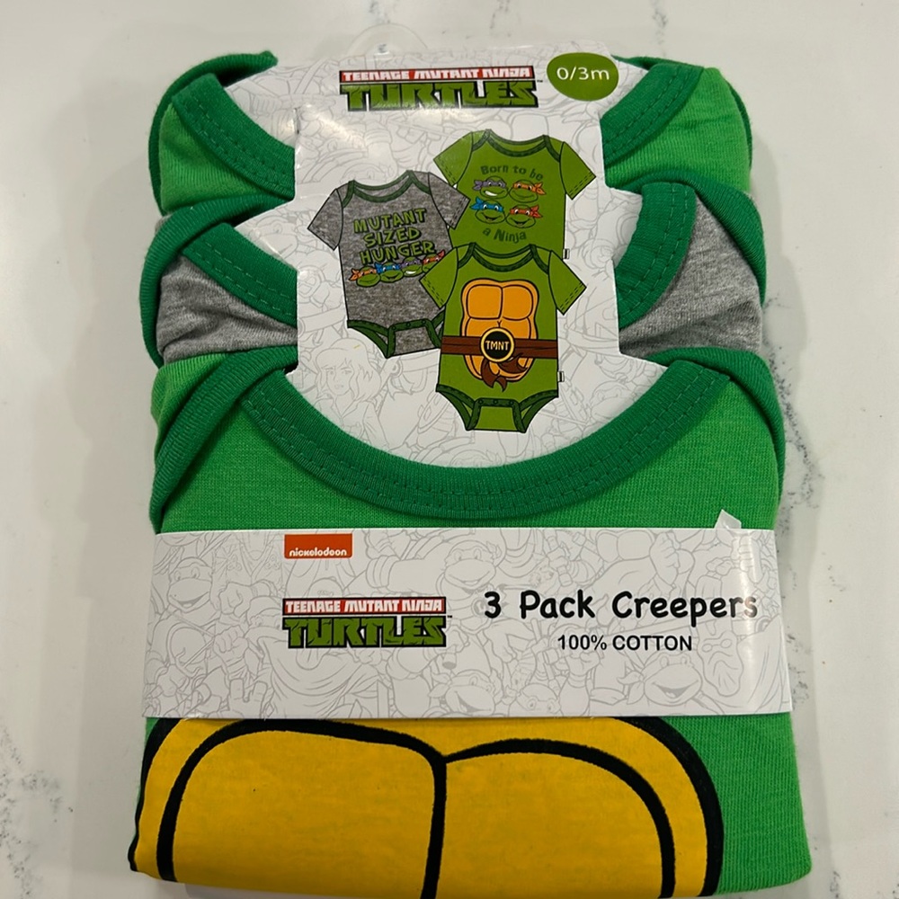 New!! Ninja Turtles 3 pack of onesie